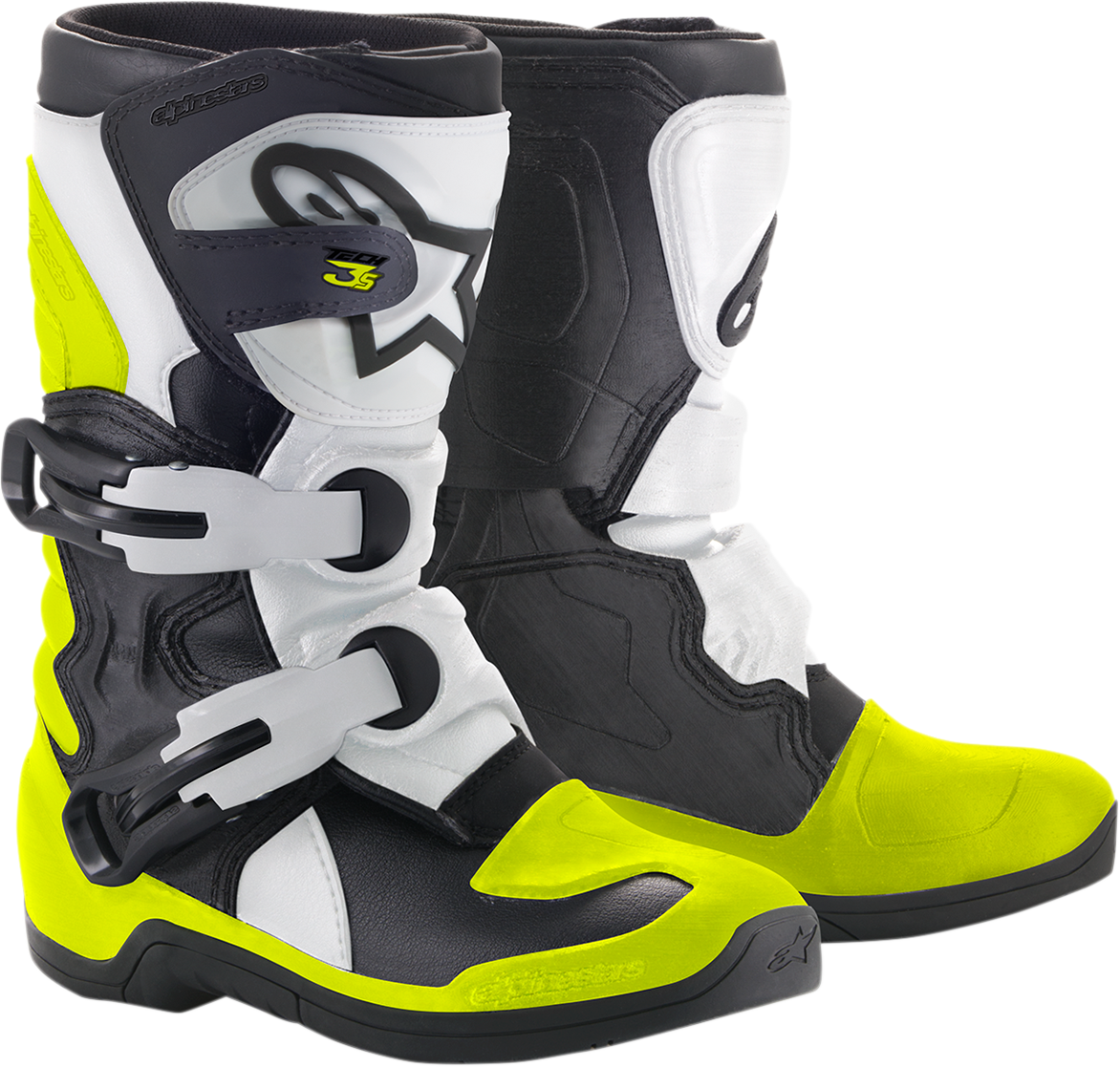Botas ALPINESTARS Youth Tech 3S - Negro/Blanco/Amarillo - Talla 11 (EE. UU.) 2014518-125-11