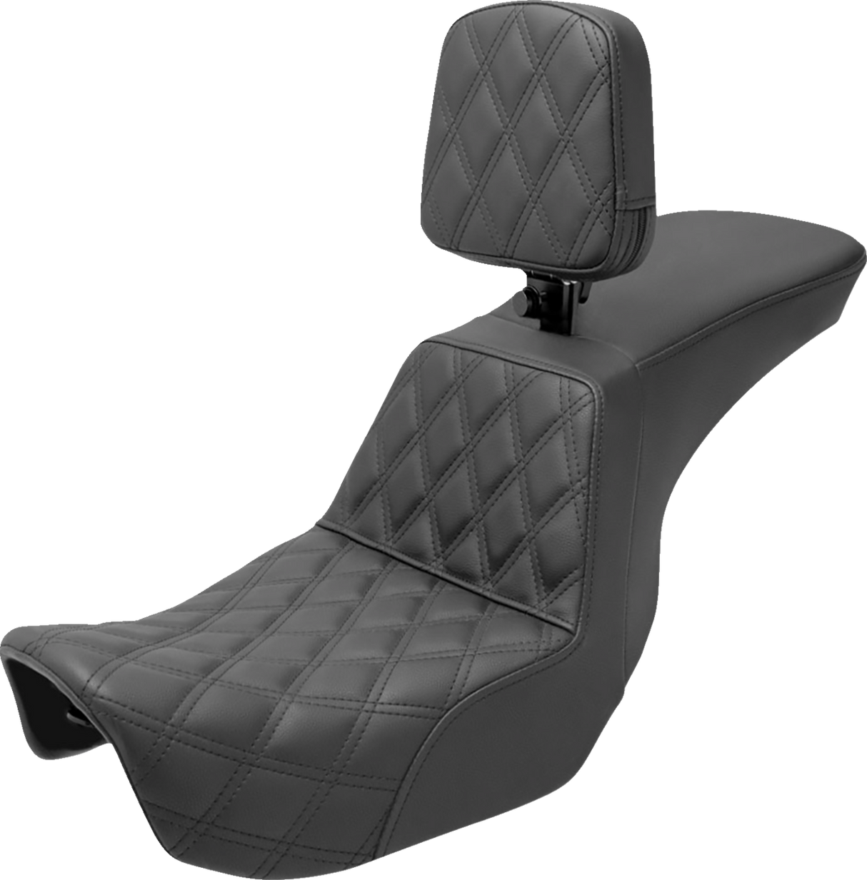 Asiento SADDLEMEN Tour Step Up - Respaldo del piloto - Costura de celosía delantera - Dyna '06-'17 806-04-192BR