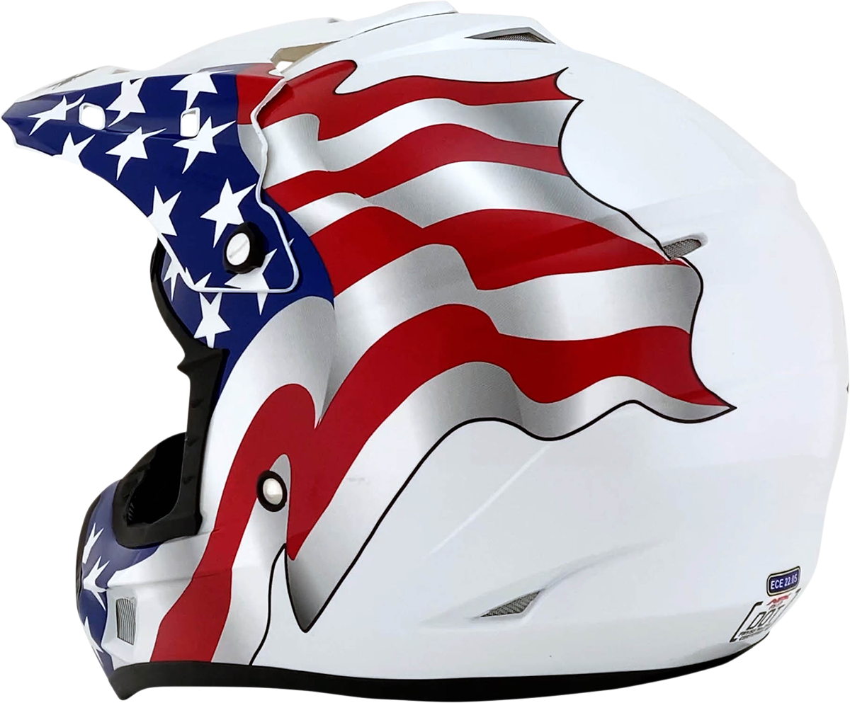 Casco de moto AFX FX-17 - Bandera - Blanco - XL 0110-2378