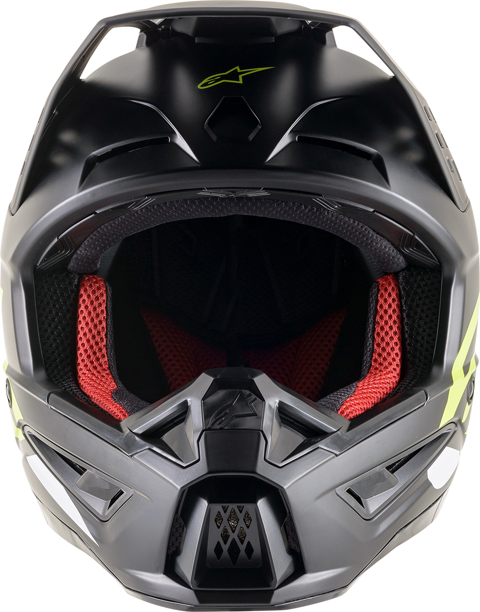 Casco de motocicleta ALPINESTARS SM5 - Compass - Negro mate/Amarillo fluorescente - Grande 8303321-1559-LG
