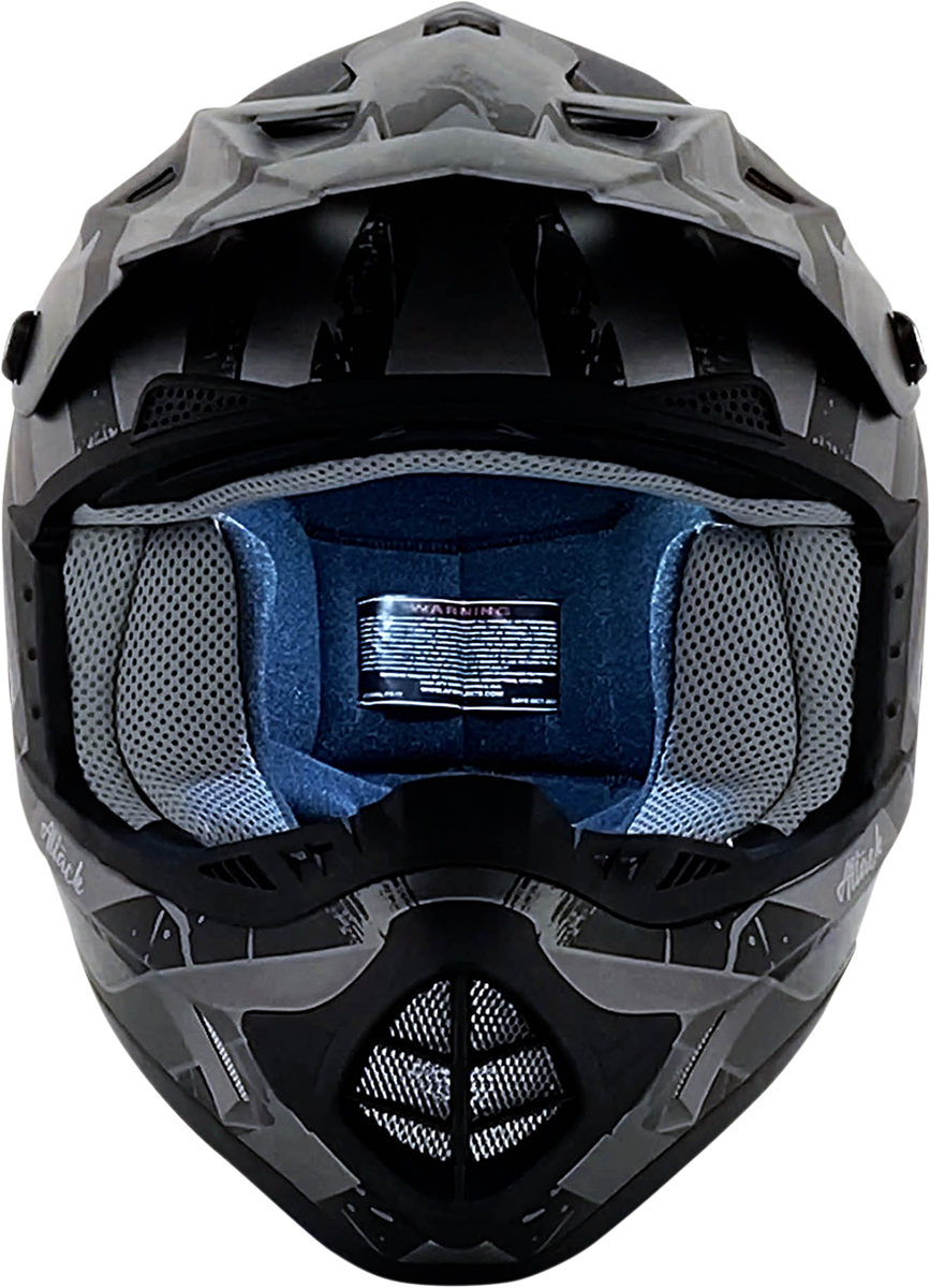 AFX FX-17 Motorcycle Helmet - Attack - Frost Gray/Matte Black - Large 0110-7139