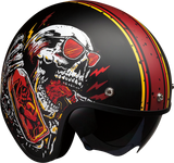 Casco de motocicleta Saturn Z1R - Devil Made Me - Negro/Rojo - Grande 0104-2819