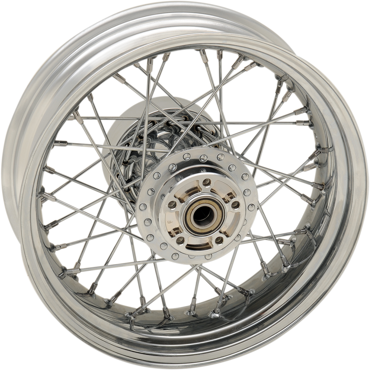 Rueda trasera DRAG SPECIALTIES - Disco simple/ABS - Cromada - 16" x 5.00" - '09+ ORIFICIO DE VÁSTAGO DESPLAZADO, NO LATERAL 64543