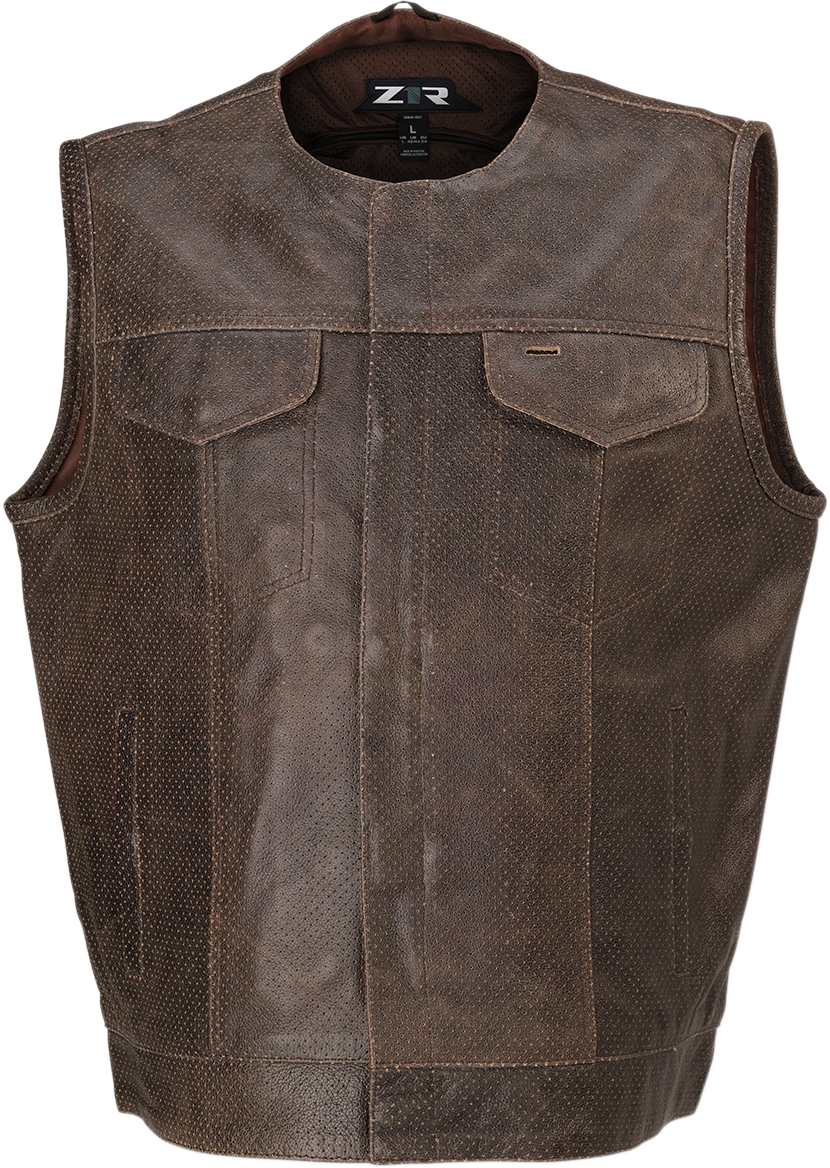 Chaleco de cuero Z1R Ganja - Marrón - Talla 5XL 2830-0519 