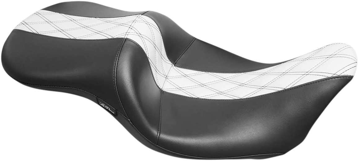 Asiento LE PERA Maverick - Sin respaldo - Incrustaciones blancas HR Doble diamante - Negro - FL '08-'22 LK-957HR1