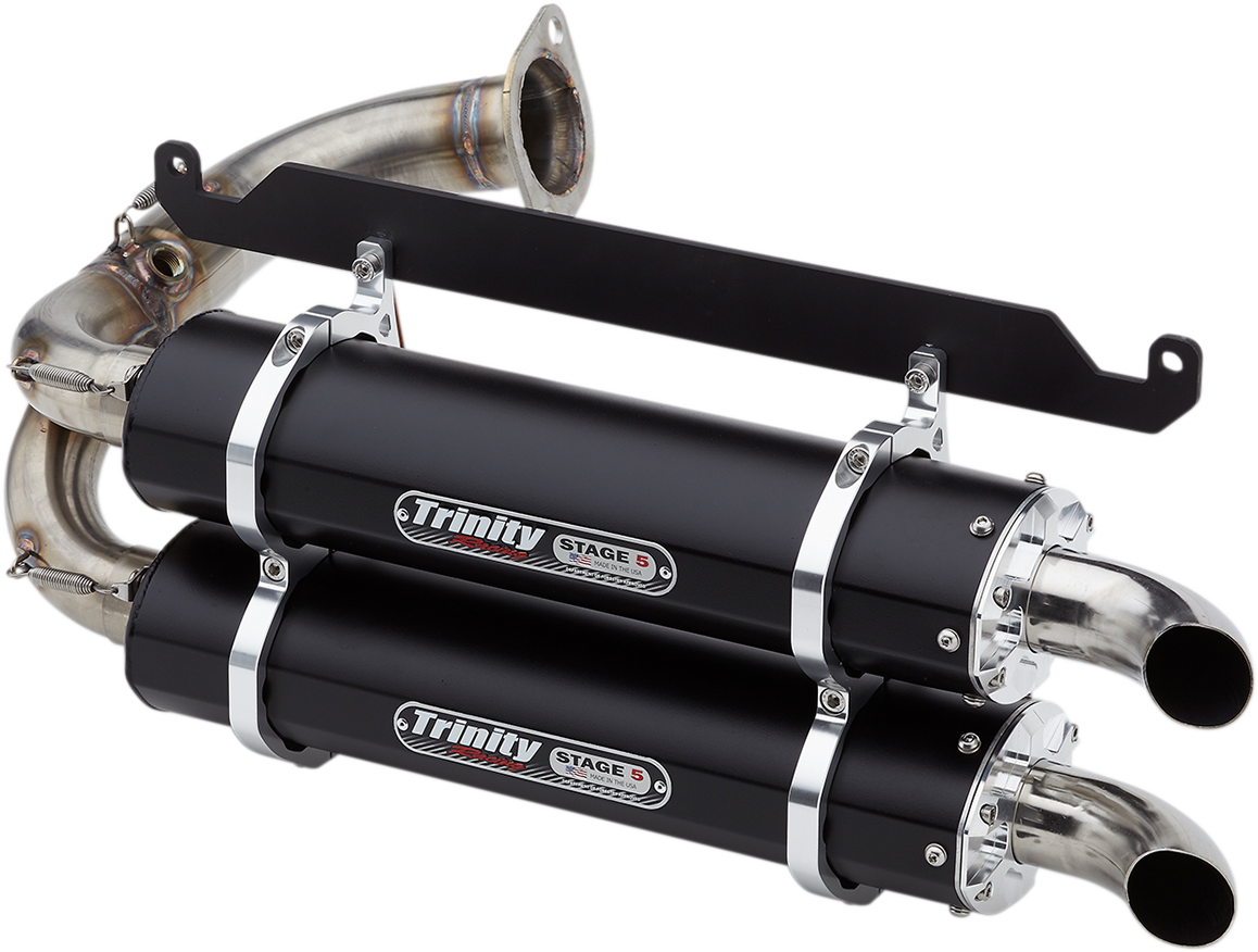 Honda Talon 2019-2021 Exhaust Trinity Racing Stage 5 Slip-On Dual Black Aluminum TR-4169S-BK