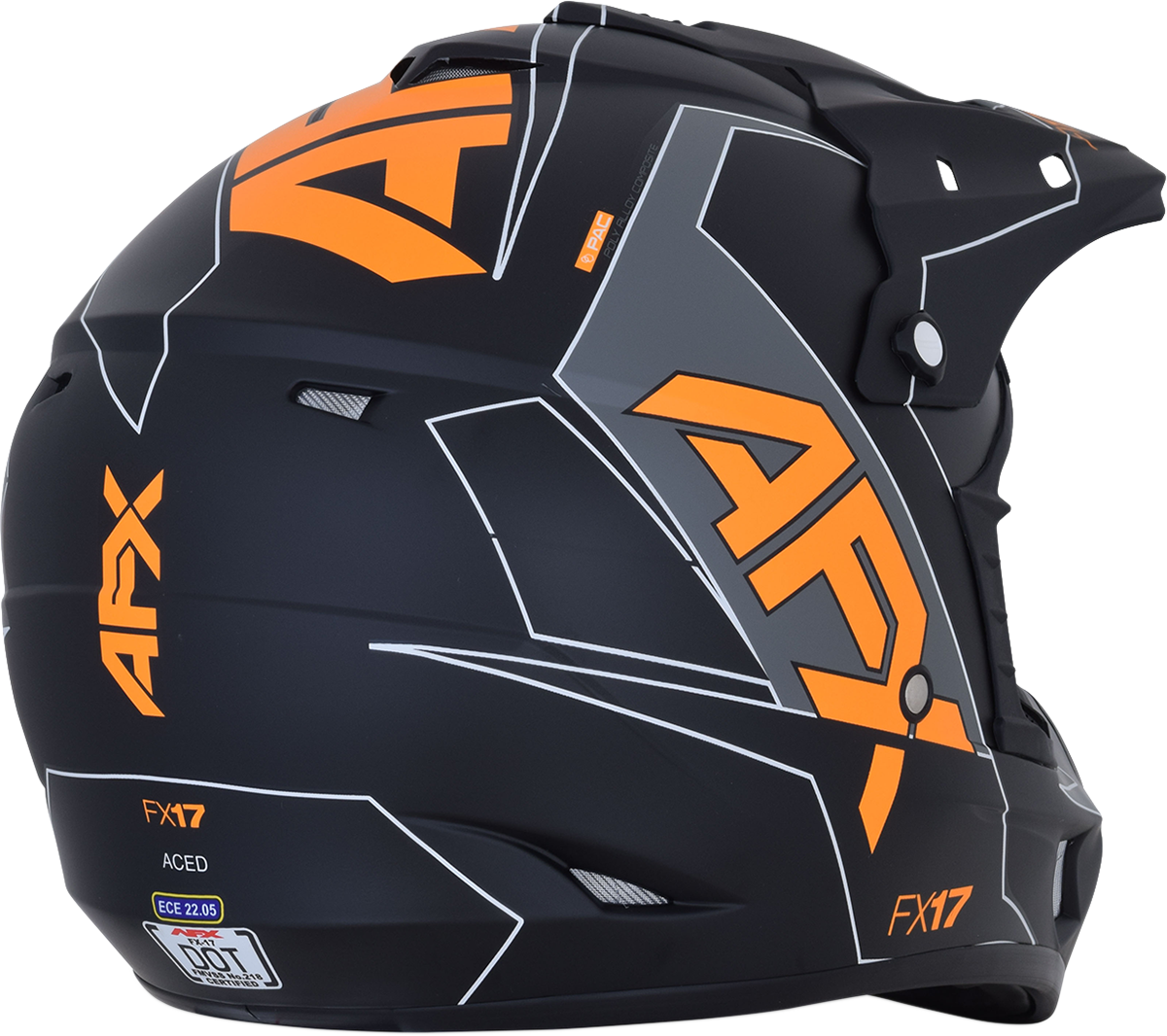 Casco de moto AFX FX-17 - Aced - Negro mate/Naranja - 2XL 0110-6508