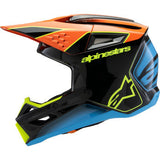 Casco de motocicleta juvenil ALPINESTARS SM3 - Fray - Negro brillante/Naranja/Amarillo fluorescente - Pequeño 8301625-1455-YS 