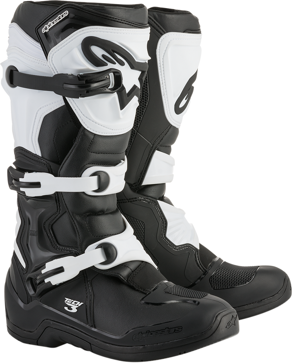 Botas ALPINESTARS Tech 3 - Negro/Blanco - Talla 8 de EE. UU. 2013018-12-8