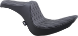 Asiento DRAG SPECIALTIES Predator III - Doble diamante - Negro con costuras plateadas - Softail '06-'17 8021439