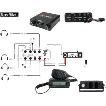 Kit de intercomunicador/radio y auriculares NAVATLAS - 4 asientos - Beige NIRBHBE4 