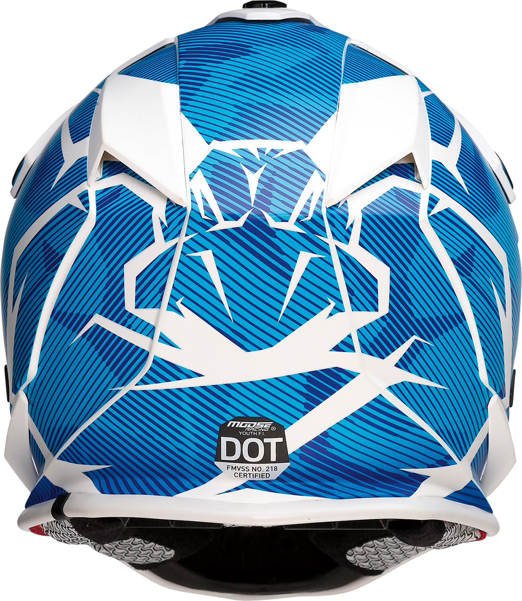 Casco MOOSE RACING FI para jóvenes - Camuflaje Agroid - MIPS® - Azul/Blanco - Pequeño 0111-1532 