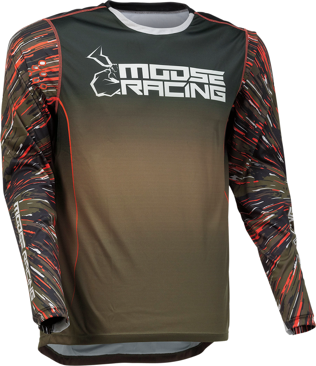 Camiseta Agroid de MOOSE RACING - Oliva/Naranja - Talla pequeña 2910-6982 