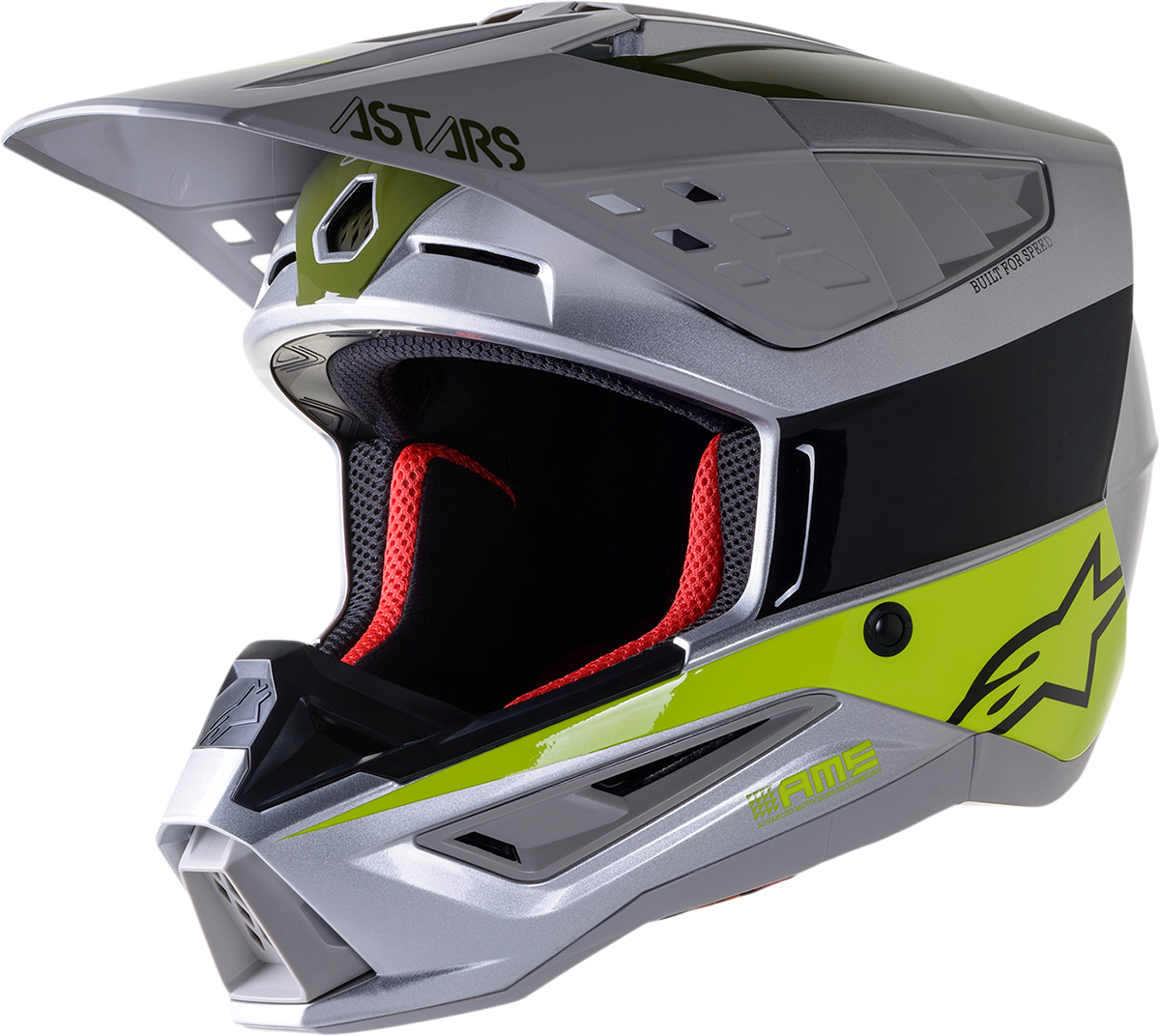 Casco de motocicleta ALPINESTARS SM5 - Bond - Plata/Amarillo/Verde - 2XL 8303522-1956-2X