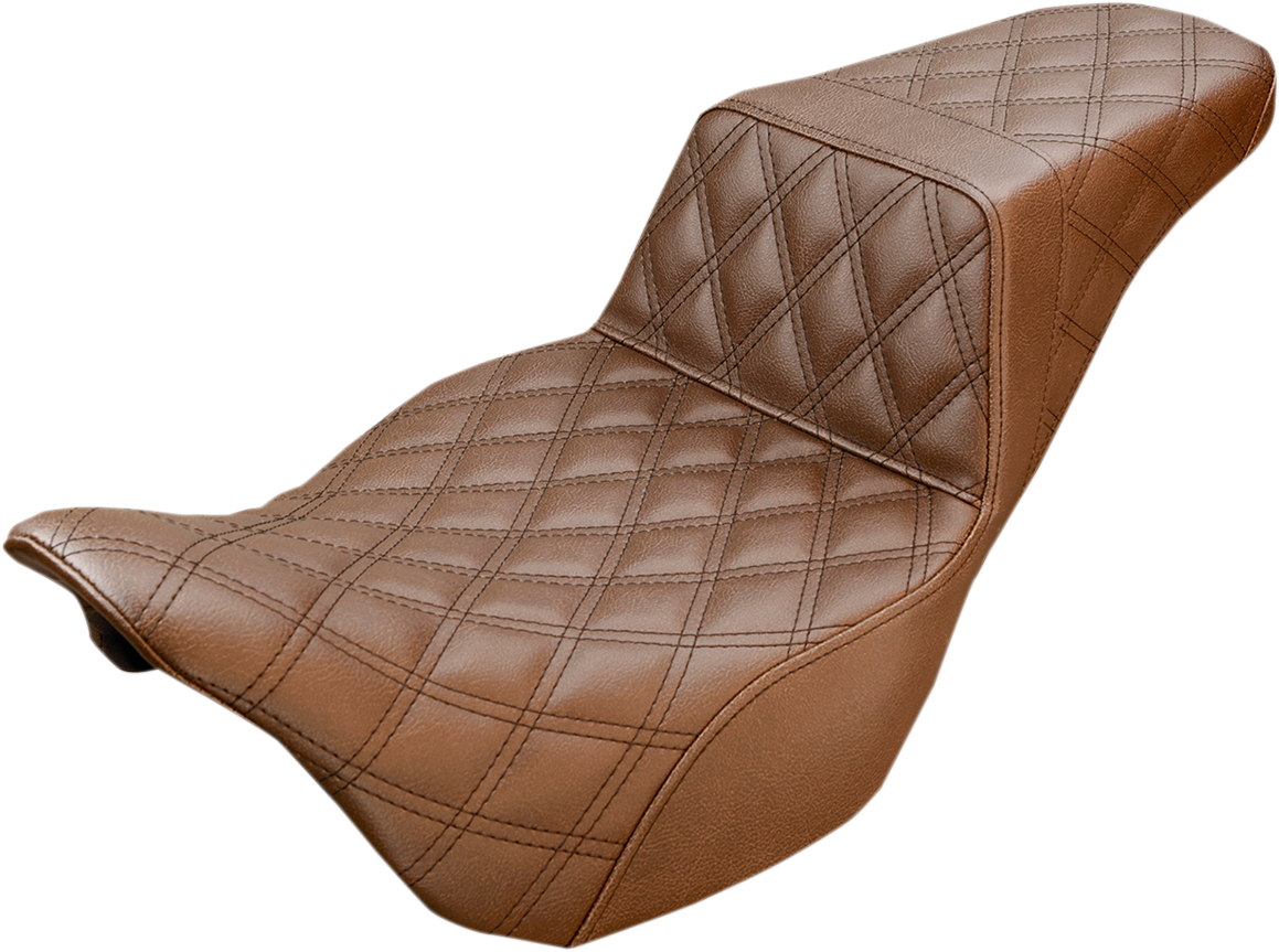 SADDLEMEN Step-Up Seat - Full Lattice Stitch - Brown - '08-'23 FL