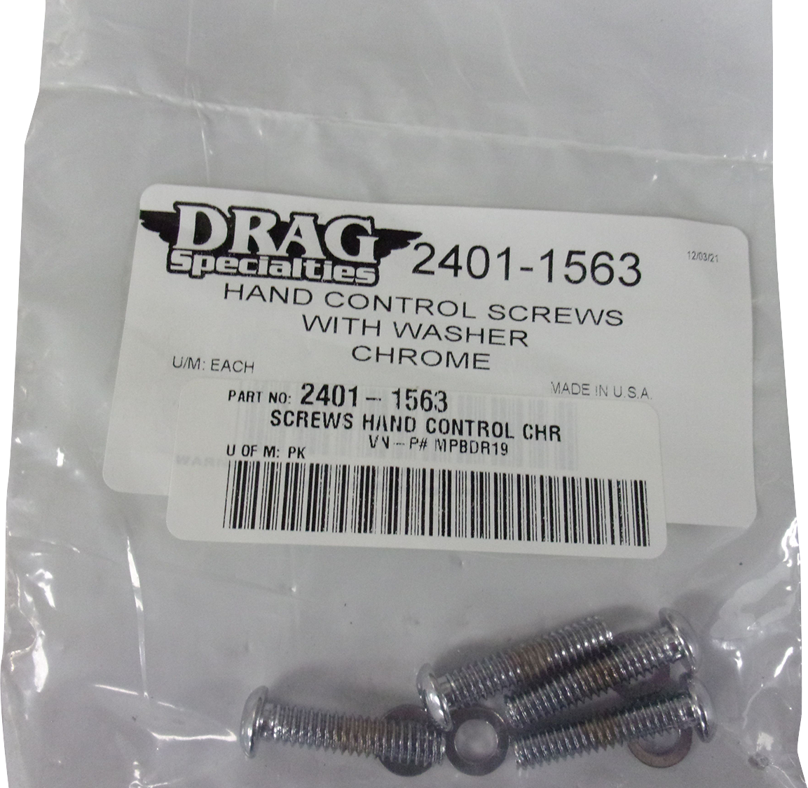 Tornillos de control manual DRAG SPECIALTIES - Cromados MPBDR19 
