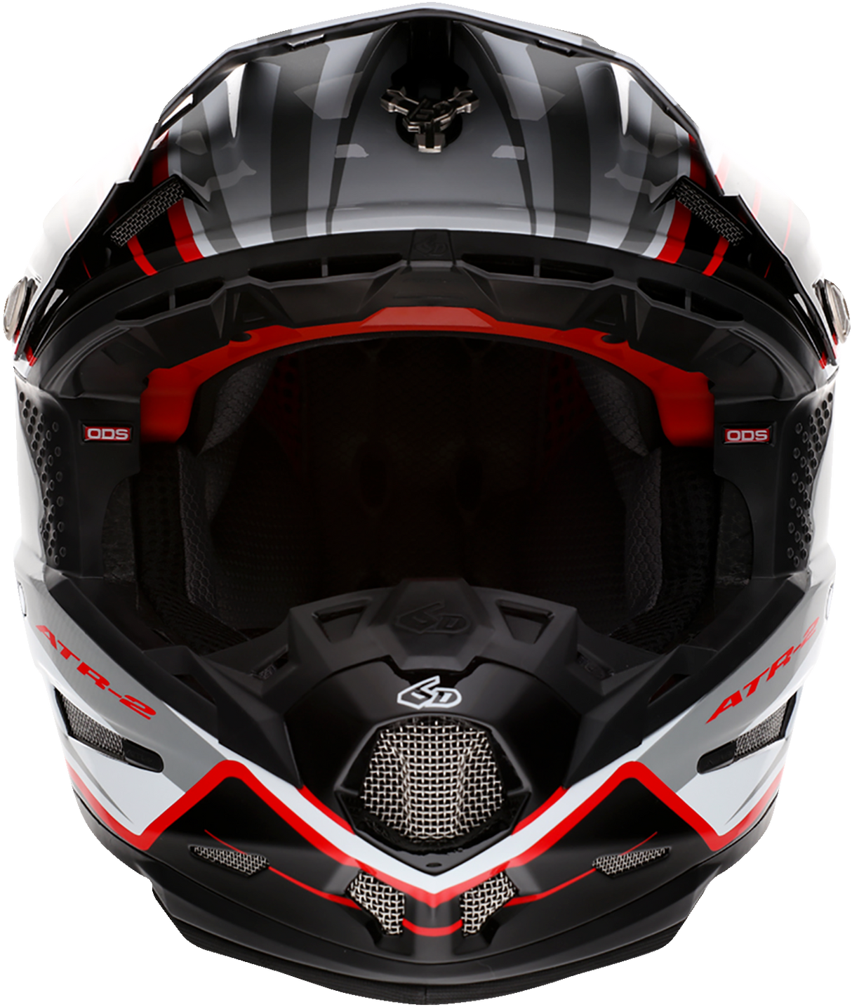 6D ATR-2 Motorcycle Helmet - Phase - White/Red - Large 12-2837