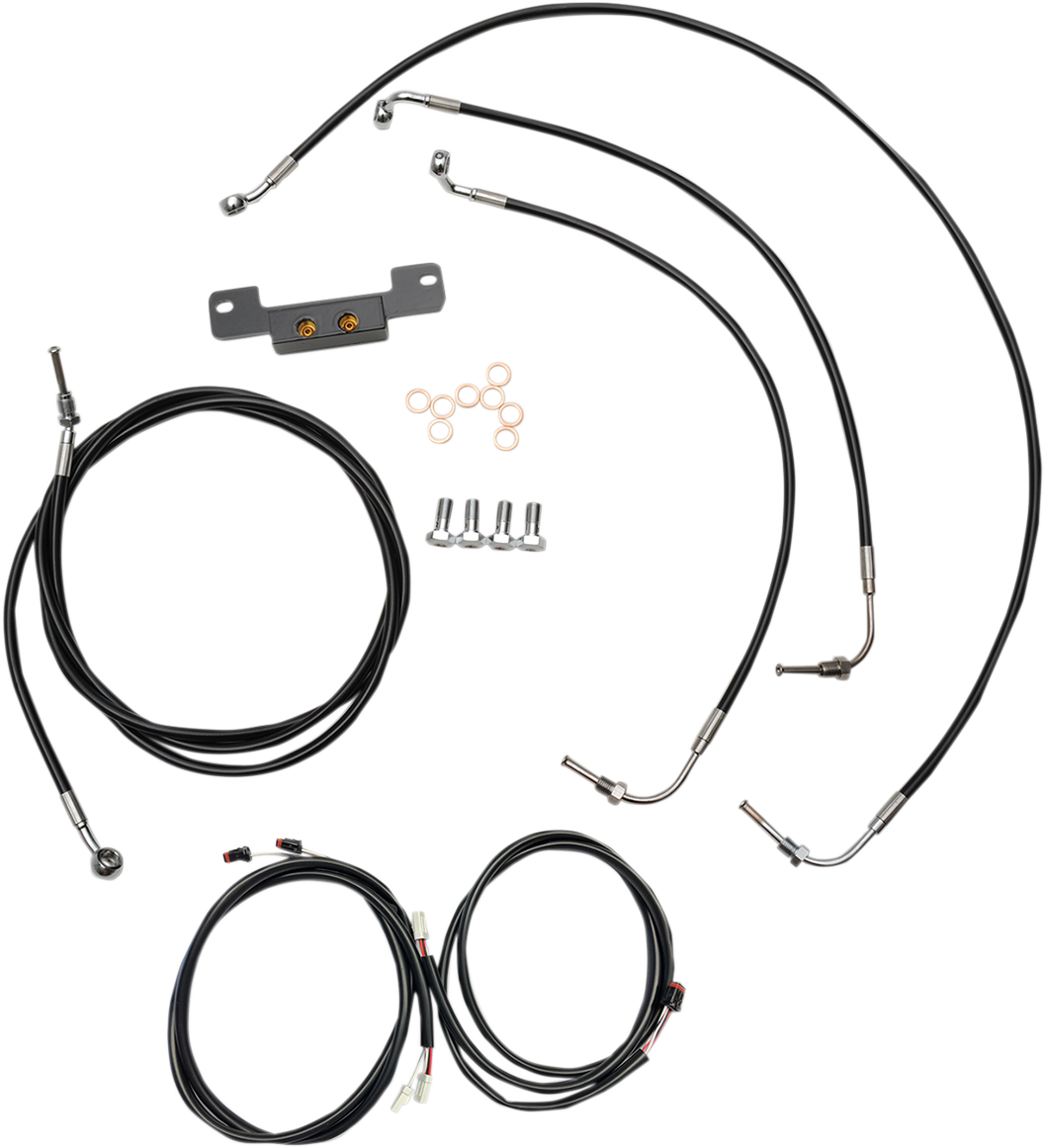 Kit de cables LA CHOPPERS - Manillar tipo Ape Hanger de 15" a 17" - Negro LA-8055KT3-16B