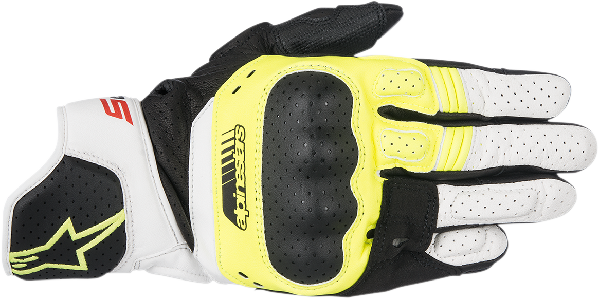 Guantes ALPINESTARS SP-5 - Negro/Amarillo Fluo/Blanco - 3XL 3558517-158-3X