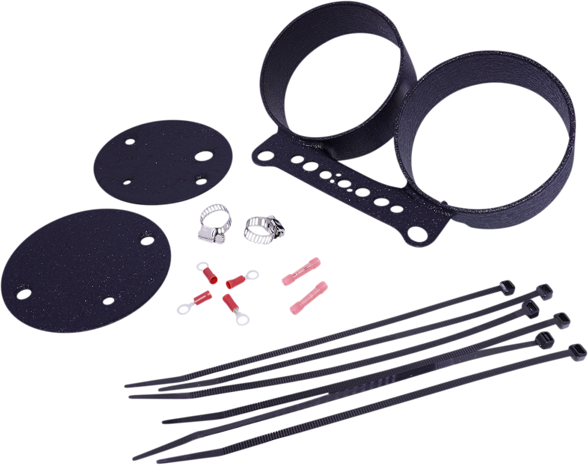 Soporte de calibre doble DRAG SPECIALTIES - Negro arrugado PLACA DE RESPALDO NEGRO ARRUGADO T21-6924WB