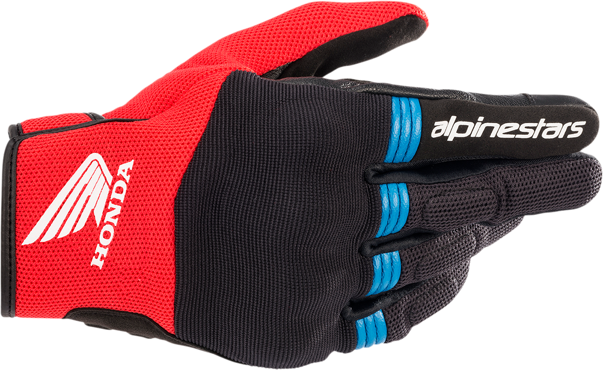 Guantes ALPINESTARS Honda Copper - Negro/Rojo brillante/Azul - Pequeños 3568321-1317-S