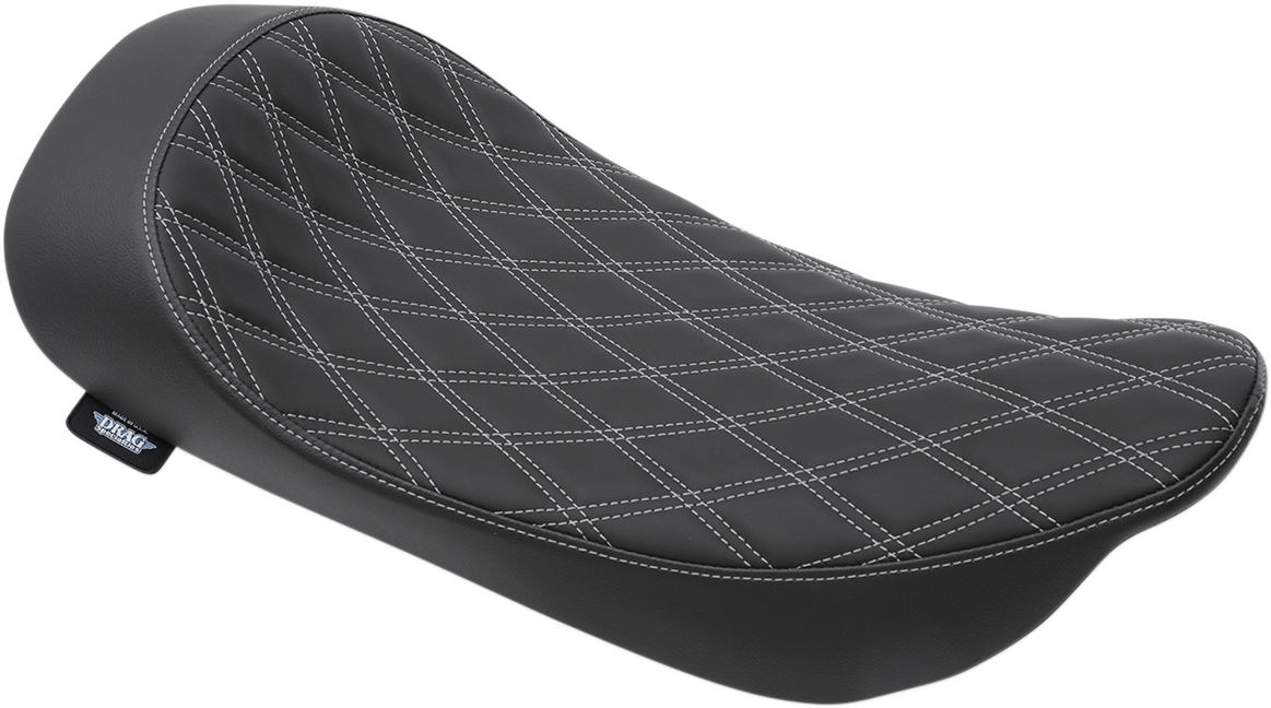 Asiento individual bajo DRAG SPECIALTIES - Doble diamante - Costuras plateadas 0801-1156