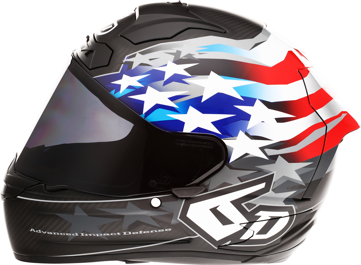 Casco de motocicleta 6D ATS-1R - Patriot - Rojo/Blanco/Azul - Grande 30-0697 