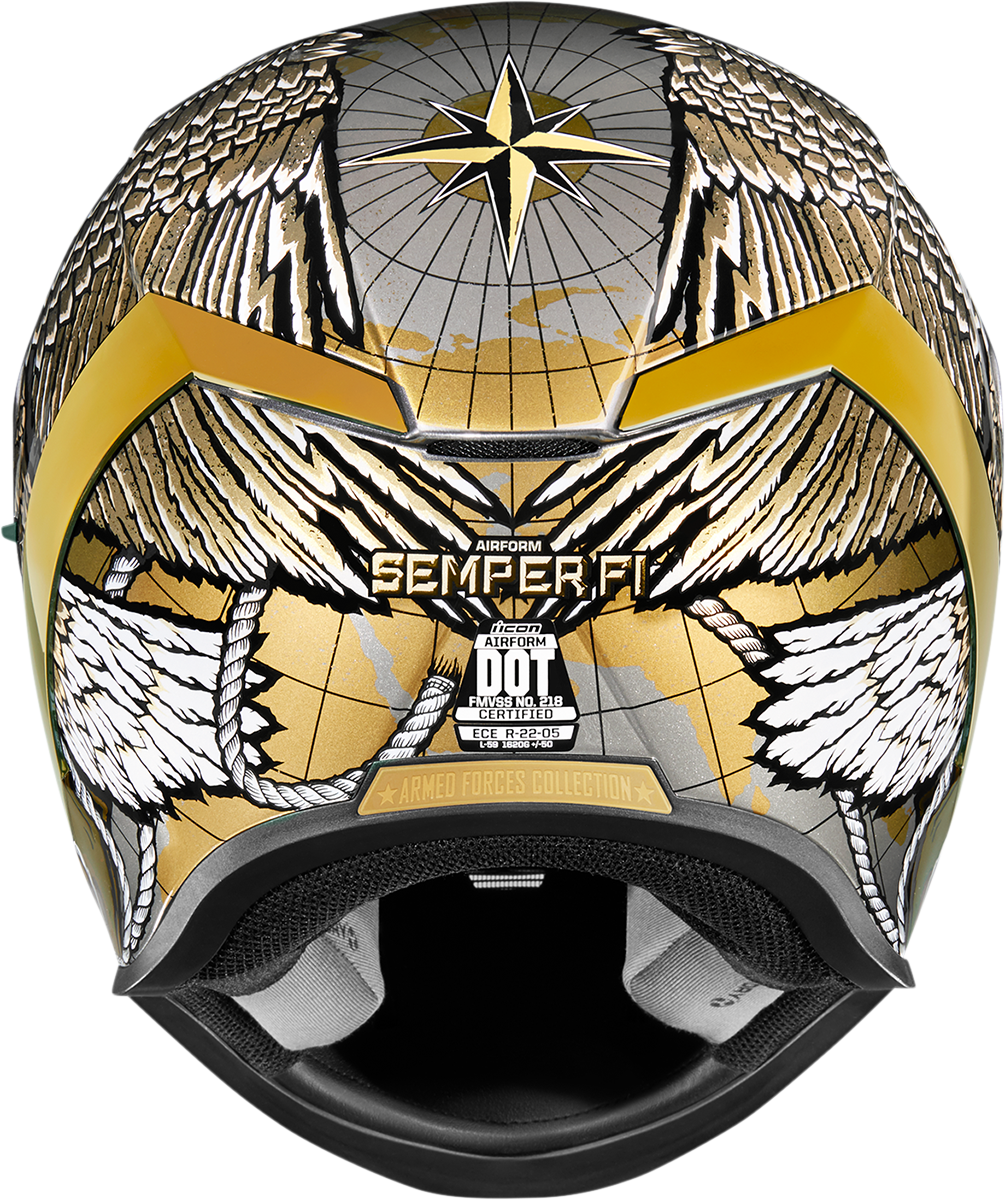 Casco ICON Airform™ - Semper Fi - Dorado - Grande 0101-13666