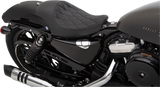 Asiento DRAG SPECIALTIES - 3/4 Solo - Doble Diamante - Negro con Costuras Negras - '04-'22 XL SIN PARACHOQUES DE GOMA 0804-0744 