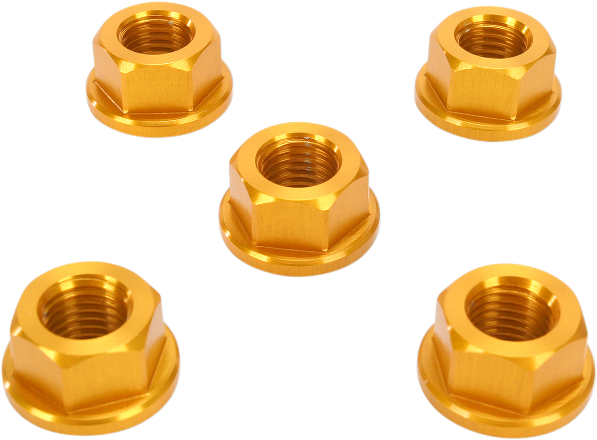 Tuercas de piñón de aluminio DRIVEN RACING - Doradas - M10 x 1,25 DSN5GD 