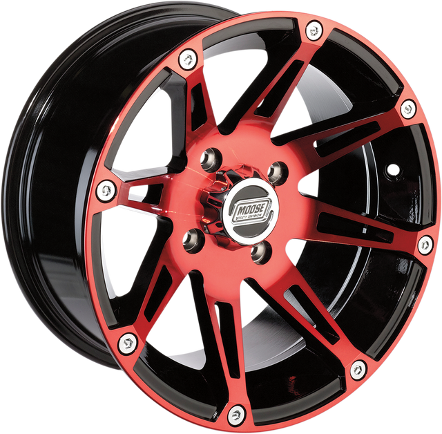 U-Ma MOOSE UTILITY Wheel - 387X - Rear - Anodized Red/Black - 14x8 - 4