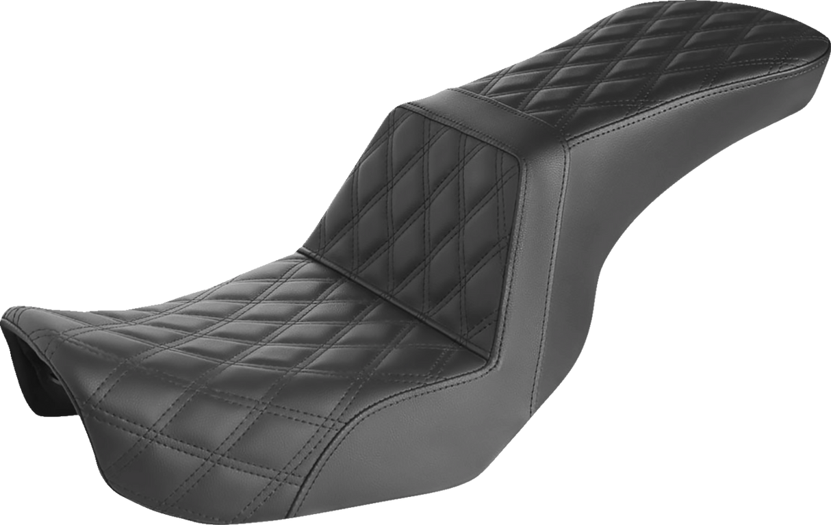 Asiento SADDLEMEN Step-Up - Costura de celosía completa - Negro - Dyna 806-04-195 