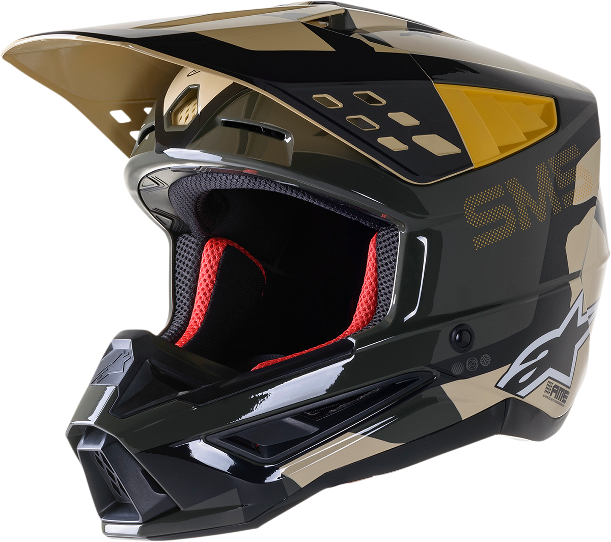 Casco de motocicleta ALPINESTARS SM5 - Rover - Arena/Mandarina/Camuflaje - Mediano 8303921-8049-MD