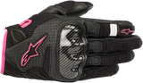 Guantes ALPINESTARS Stella SMX-1 Air V2 para mujer - Negro/Fucsia - Talla grande 3590518-1039-L