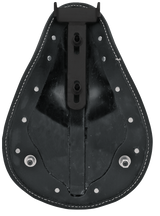 Asiento DRAG SPECIALTIES - Spring Solo - Perfil bajo - Pequeño - Cuero negro/Costuras blancas 0806-0028