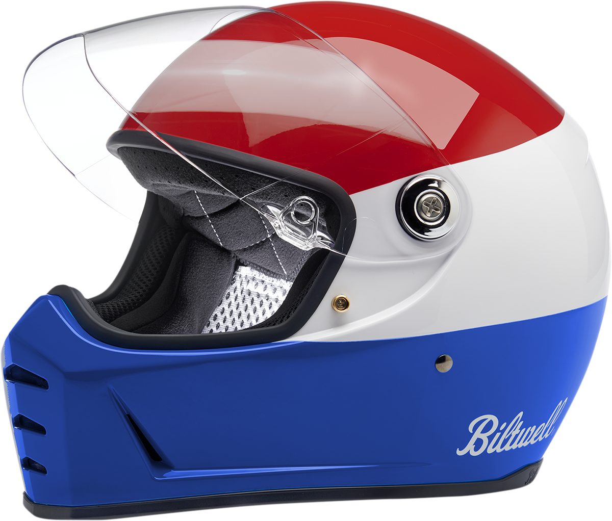 Casco BILTWELL Lane Splitter - Rojo podio brillante/blanco/azul - Mediano 1004-549-103