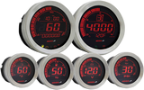 Kit de manómetros universal KOSO NORTH AMERICA de 6 piezas - Plateado para Harley BA050901 