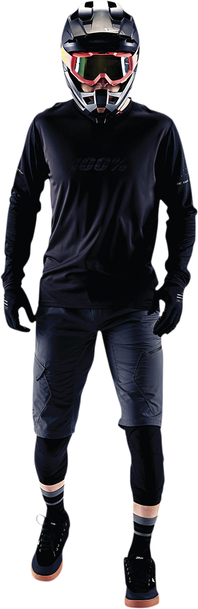 Maillot 100% Ridecamp - Manga larga - Negro/Carbón - Talla M 40028-00001