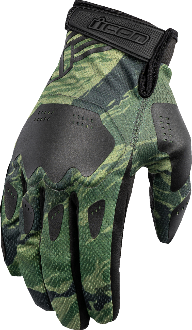 Guantes ICON Hooligan™ Tiger's Blood - Verde - 2XL 3301-4627