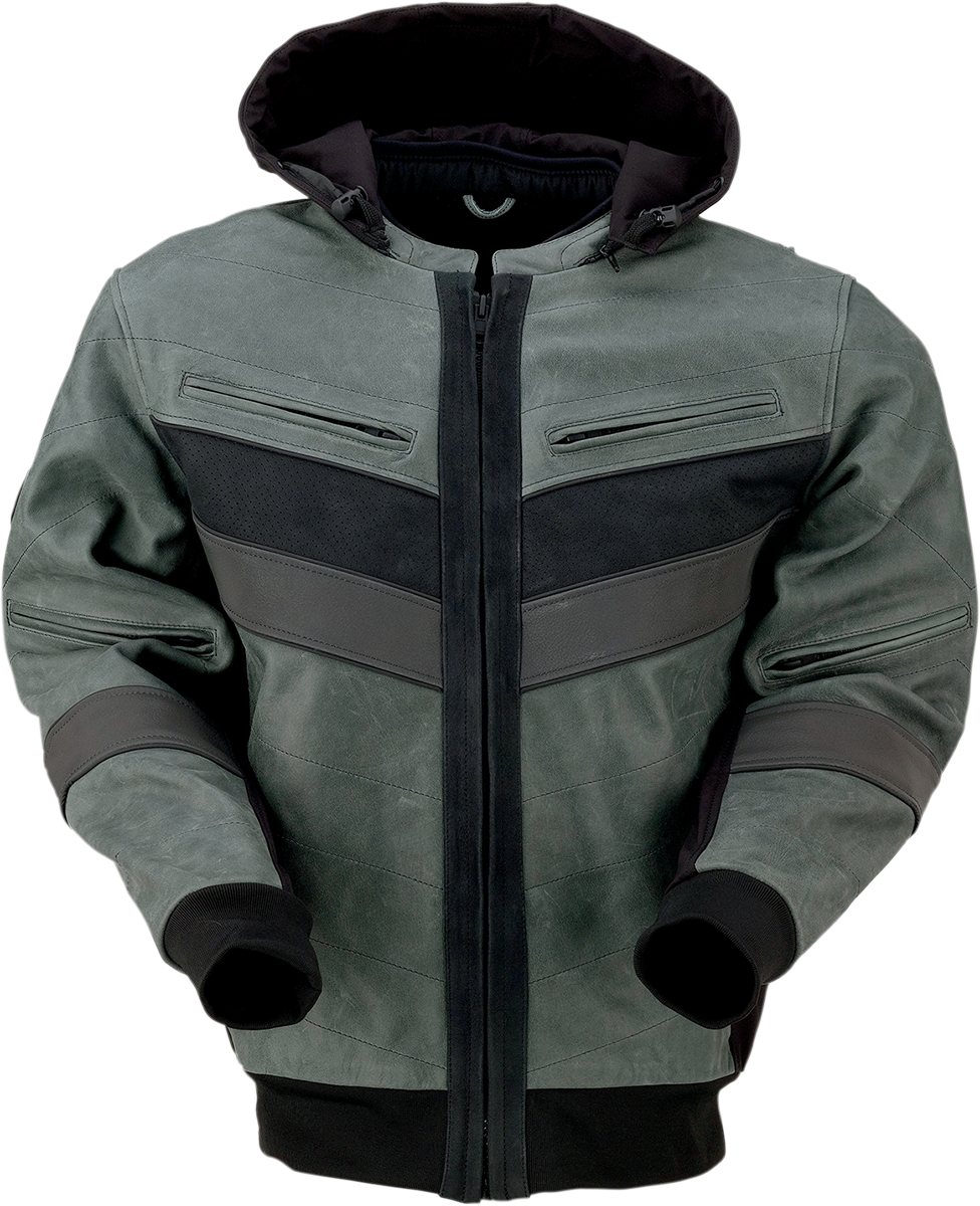 Z1R Thrasher Leather Jacket - Green/Gray - Large 2810-3814 – Sixty61