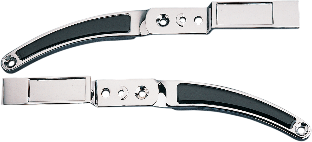 Puntal de guardabarros trasero DRAG SPECIALTIES - Estilo estándar - Cromo/Negro OEM#S 59950-81/59951-81 51-0179-BX-LB2 