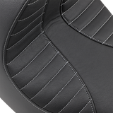 Asiento EZ-Solo de DRAG SPECIALTIES - Costura de escorpión - Hilo plateado - Vinilo - Montaje FXBR/S ACT EZ-ON ESTILO 0802-1273