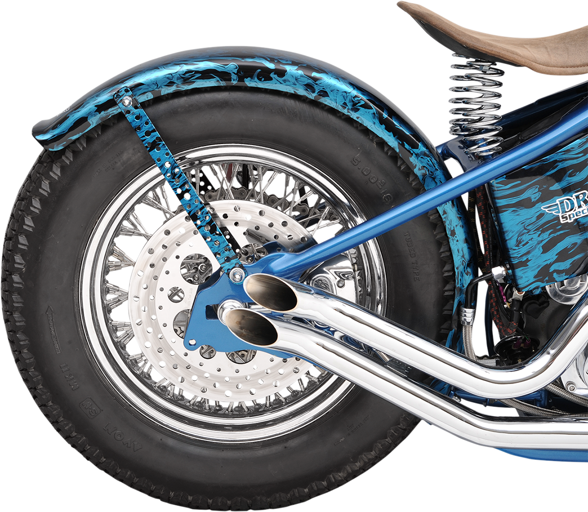 Guardabarros trasero liso DRAG SPECIALTIES - sin soporte para luz trasera/intermitente - Acero 72522R 