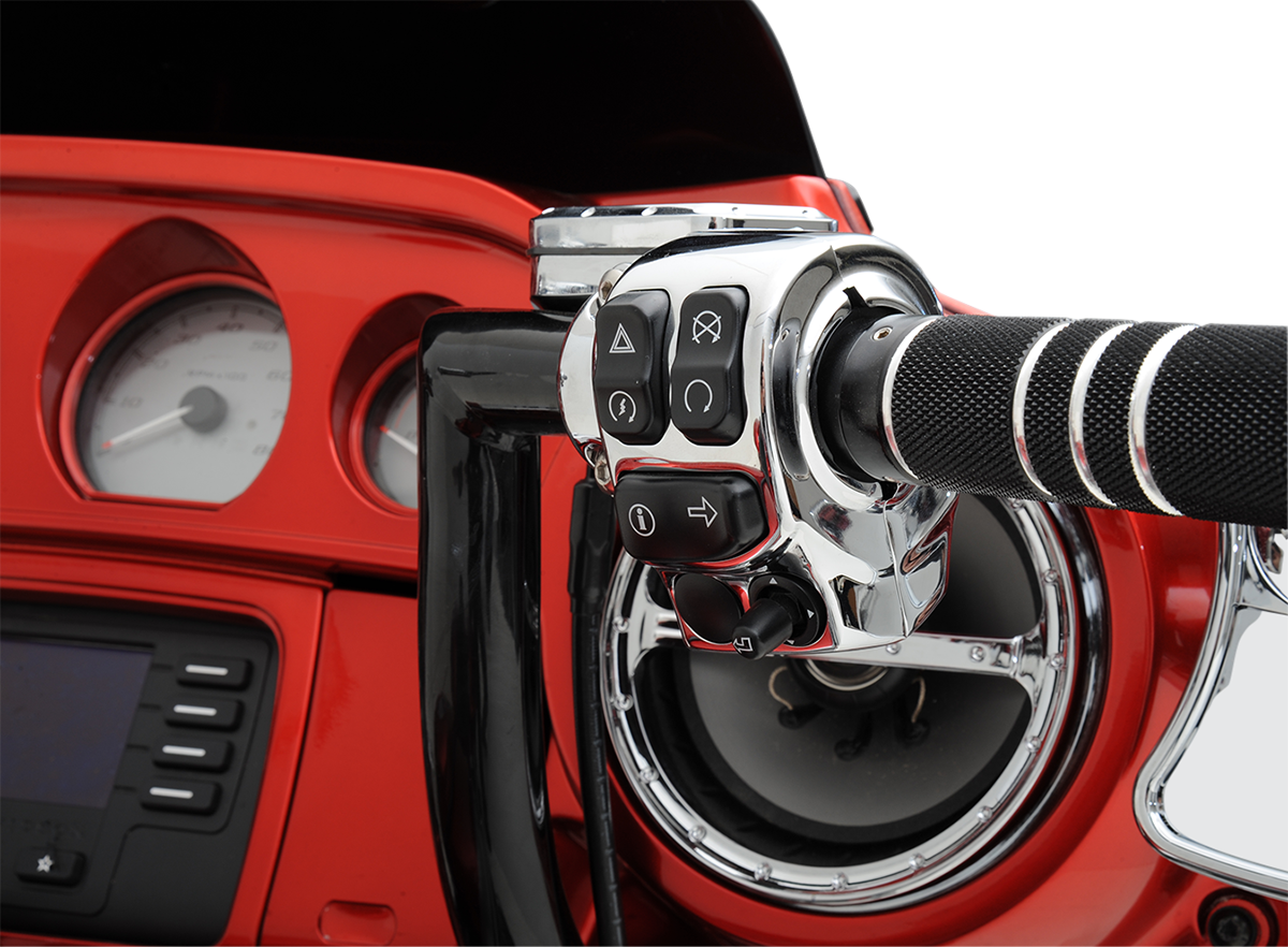 Carcasa de interruptores DRAG SPECIALTIES - Cromada F/14-22TOURING,EXC FLHRXS H07-0772-A