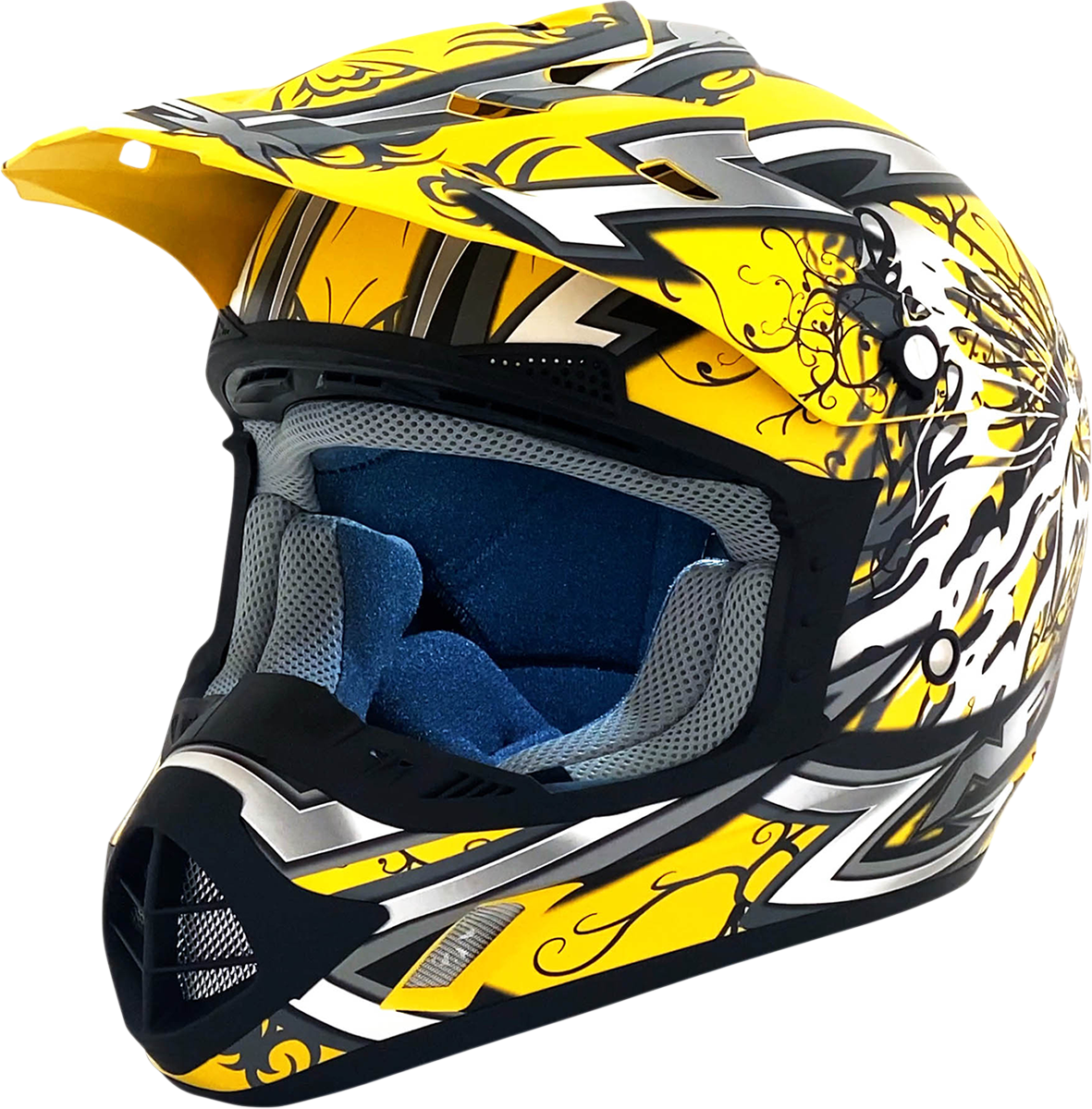 AFX FX-17 Motorcycle Helmet - Butterfly - Matte Yellow