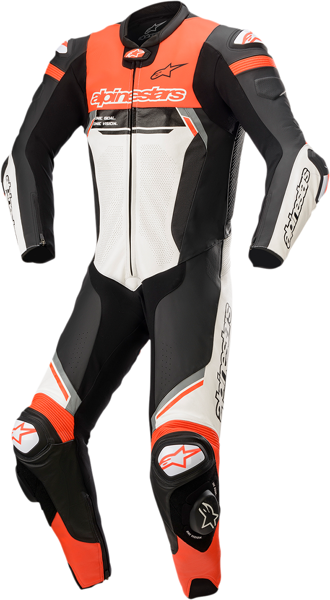 Traje de una pieza ALPINESTARS Missile Ignition v2 - Negro/Blanco/Rojo Fluorescente - Talla 44 EE. UU. / 54 UE 3150222-1231-54