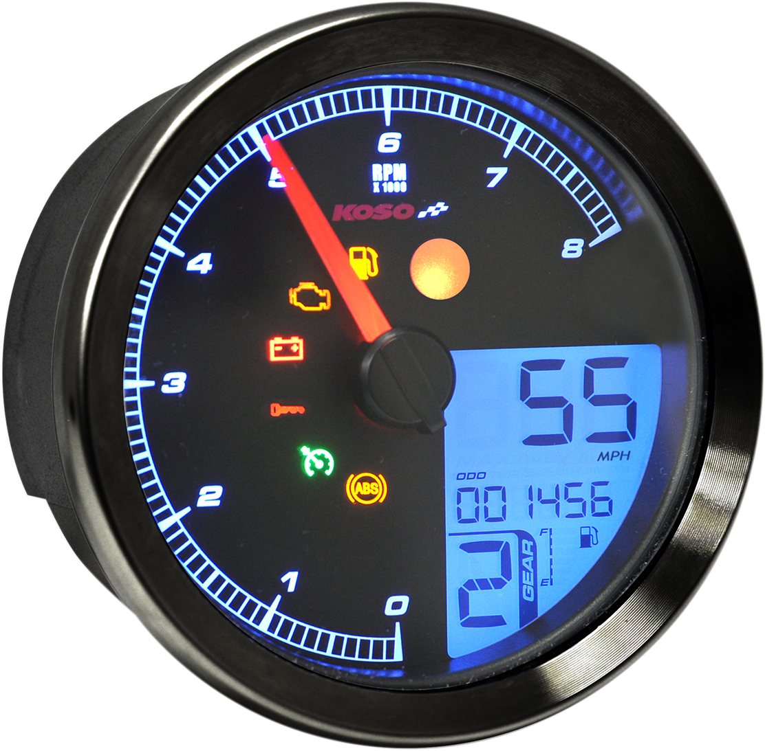 Velocímetro/tacómetro multifunción KOSO NORTH AMERICA - HD-04 - Negro BA051211