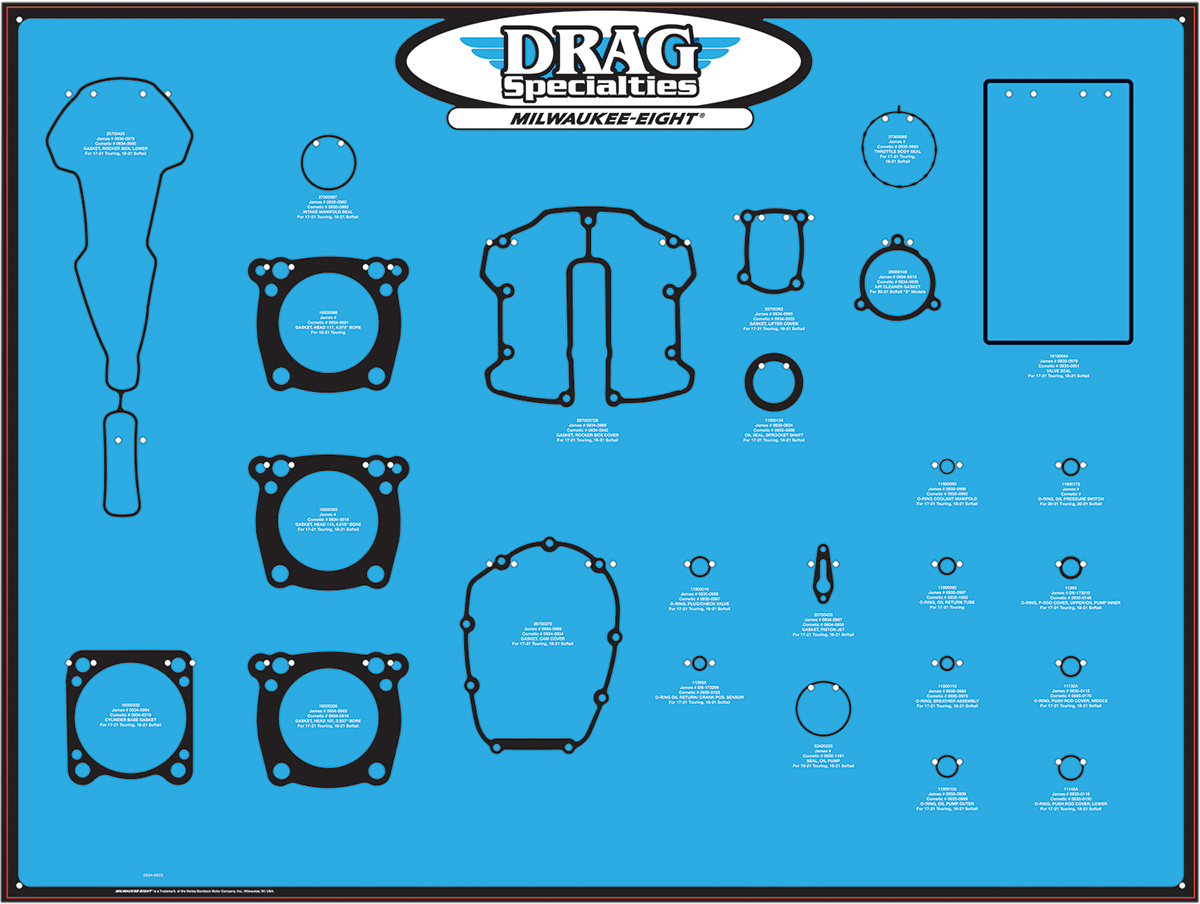 Tablero de exhibición de juntas DRAG SPECIALTIES - M8 0934-6923 