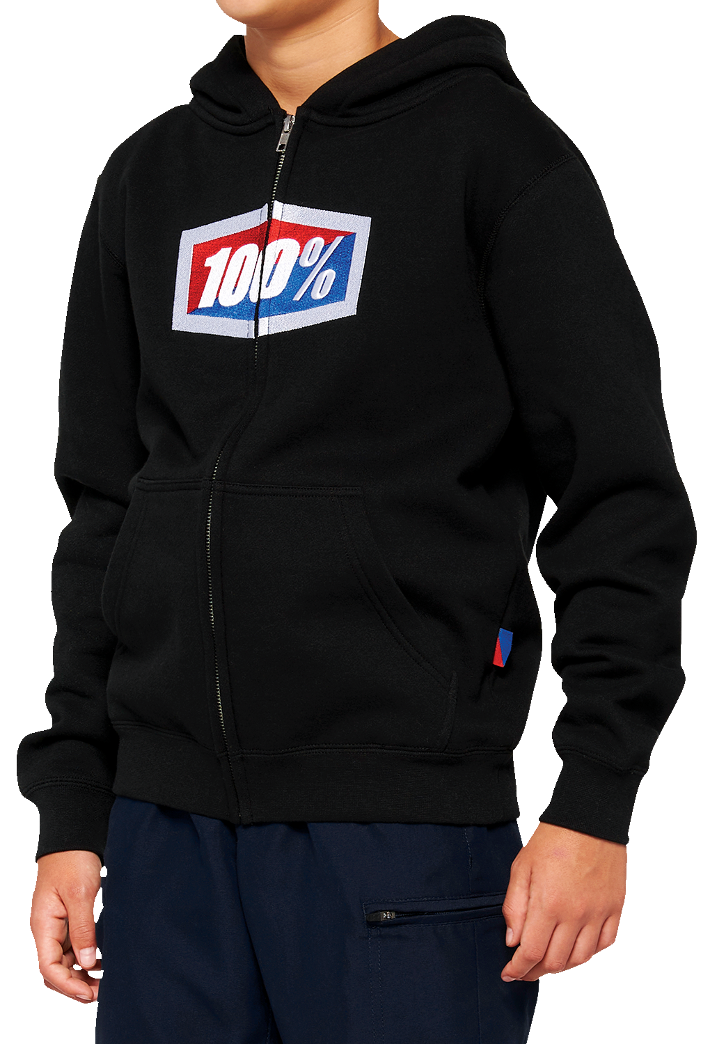 Sudadera con capucha y cremallera oficial 100% juvenil - Negra - Talla pequeña 20033-00000