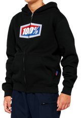 Sudadera con capucha y cremallera oficial 100% juvenil - Negra - Mediana 20033-00001